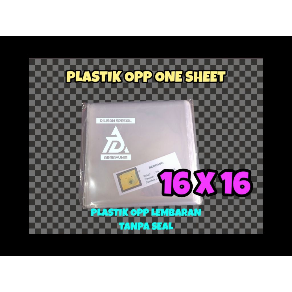 Plastik Opp 16x16 Lembaran - Plastik Opp 16 x 16 One Sheet - Plastik Opp 16x16 Tanpa Seal