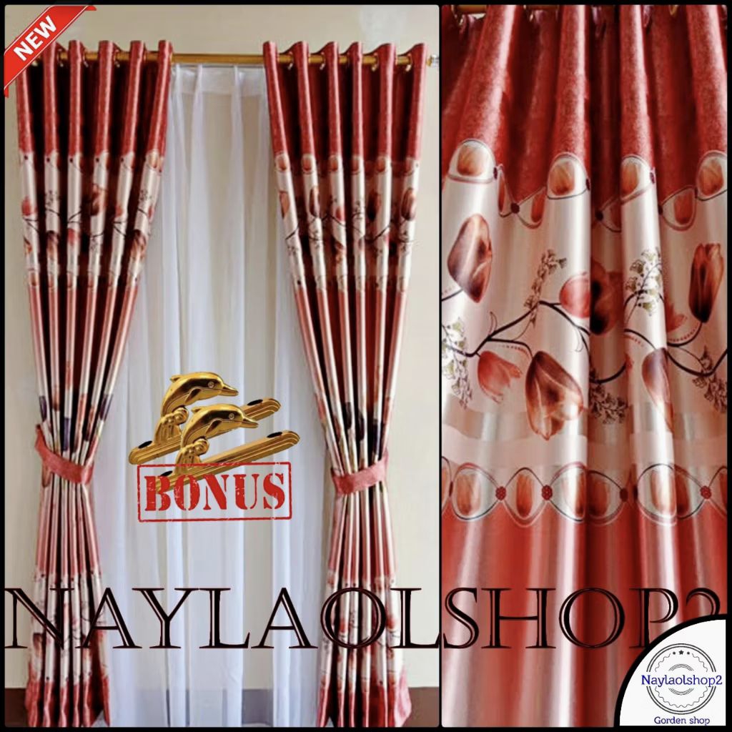 Hordeng jendela minimalis modern original model smokring desin mewah elegan