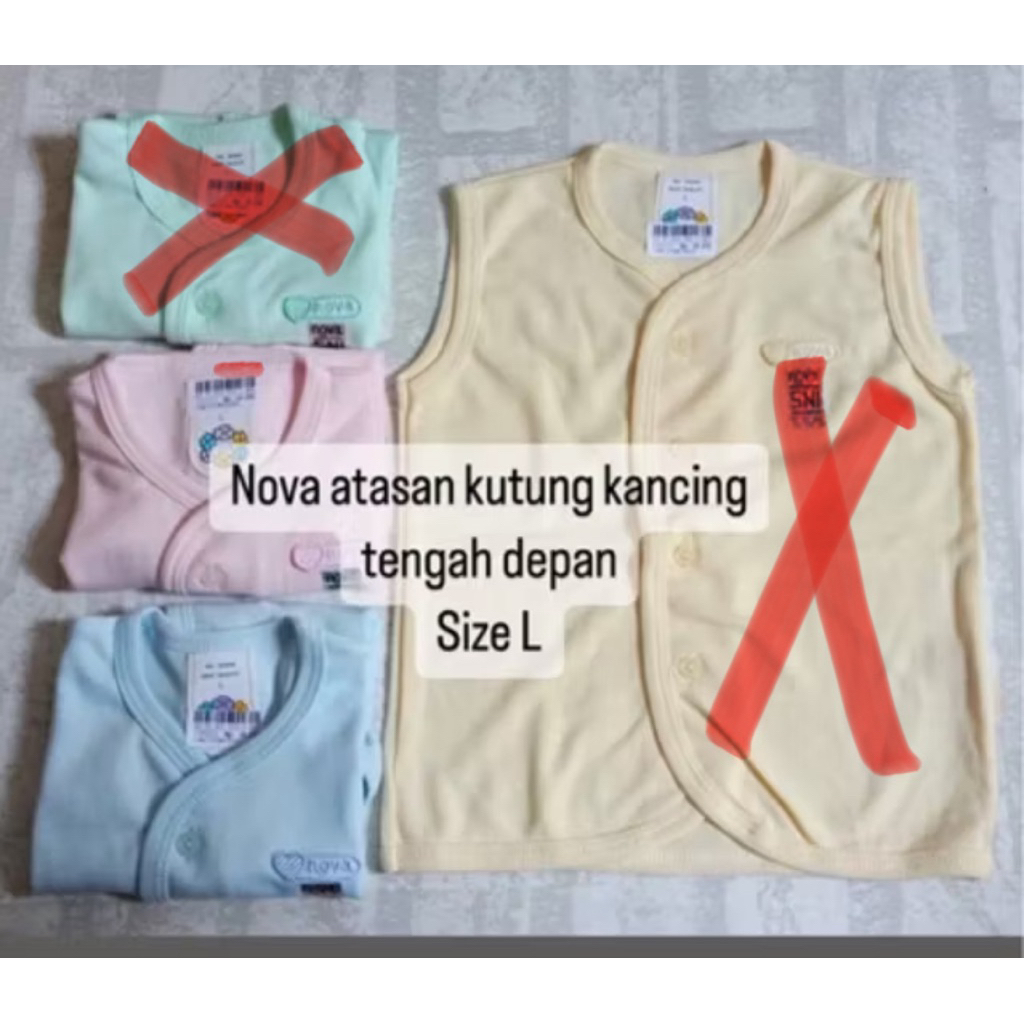 Nova Baju Bayi Atasan Tangan Kutung kancing depan size L