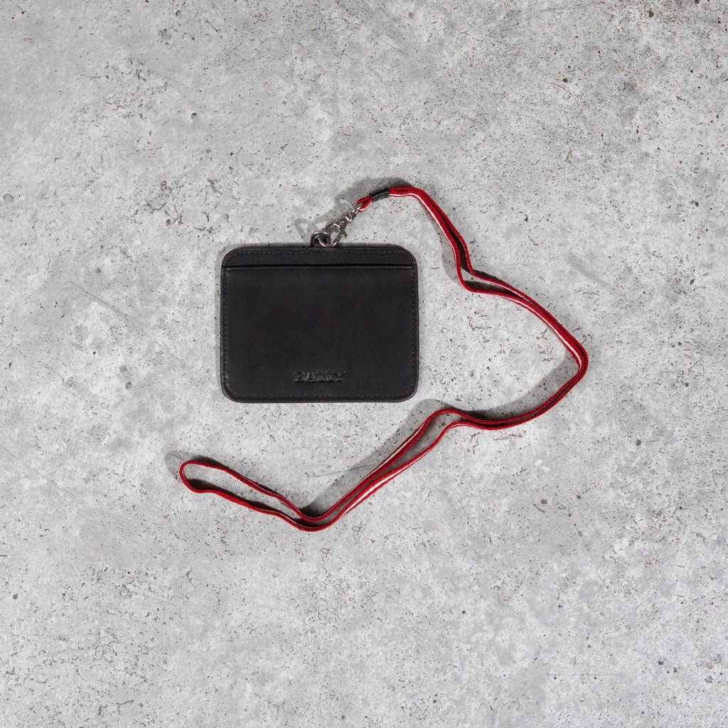 

BALLY Stripe Red Card Lanyard