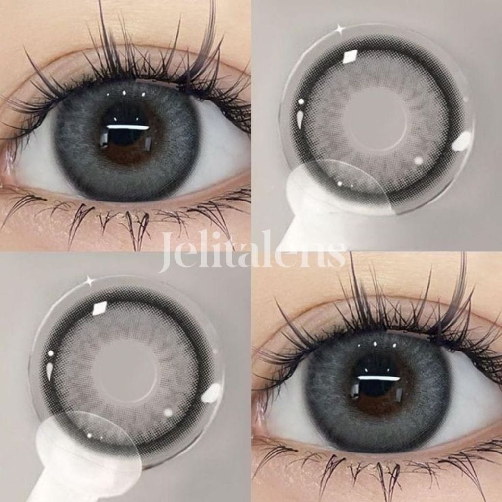 J106 Softlens Abu - Abu Grey Ring Korean Look 14,5 MM Normal Minus/ Softlens Abu / Softlens Abu-Abu 