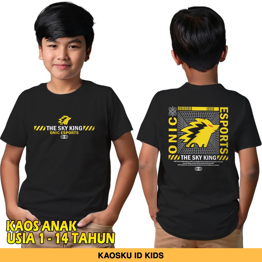 Kaos Onic Esports 3 - Baju Anak Usia 1-14 Tahun - Kaos Logo Onic Terbaru - Kaos Streetwear Gaming - 