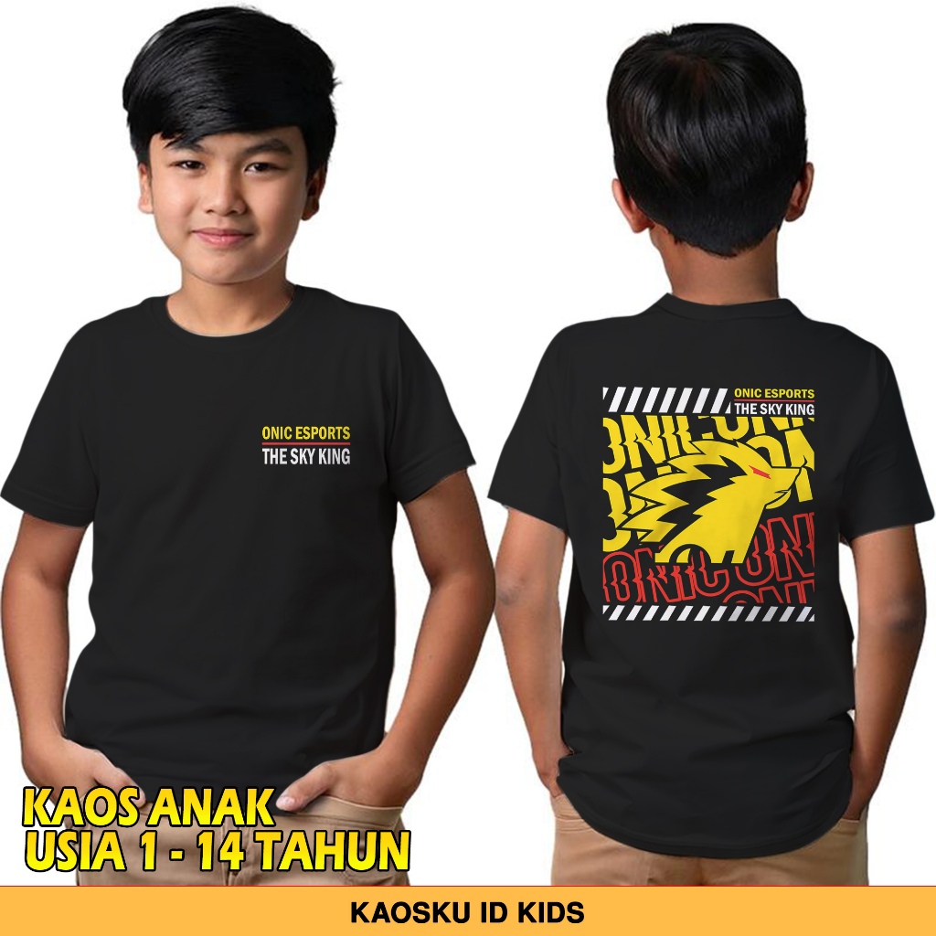 Kaos Onic Esports 4 - Baju Anak Usia 1-14 Tahun - Kaos Logo Onic Terbaru - Kaos Streetwear Gaming - 