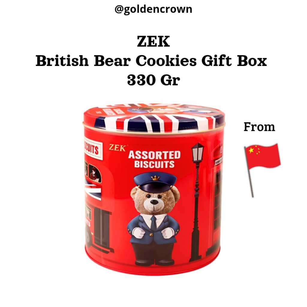 

ZEK Cookies British Bear Gift Box | Kukis gift box rasa coklat, mentega dan kelapa - 330g