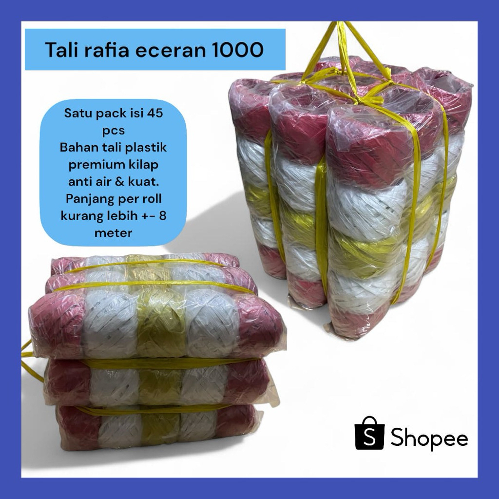 

tali rafia plastik ecer 1000 isi 45 pcs