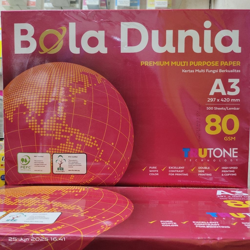 

Kertas Hvs Bola Dunia A3 80 gsm gram gr