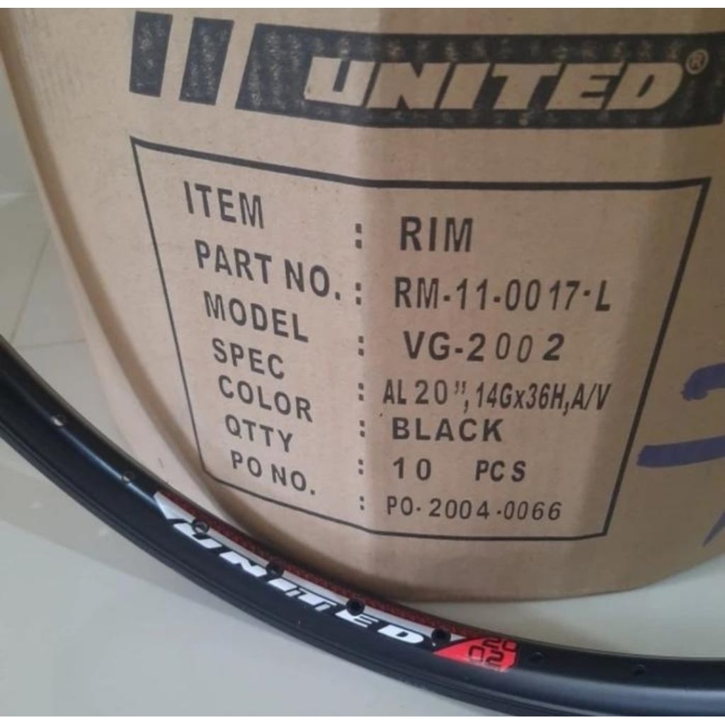 velg rims sepeda lipat bmx 20 united 2002 alloy 36h