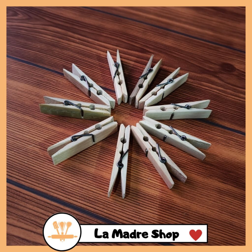 JEPITAN JEMURAN Jepitan Foto / Baju /Kertas /Dekorasi - Bahan Bambu Uk. 6 cm  - isi : 10 pcs