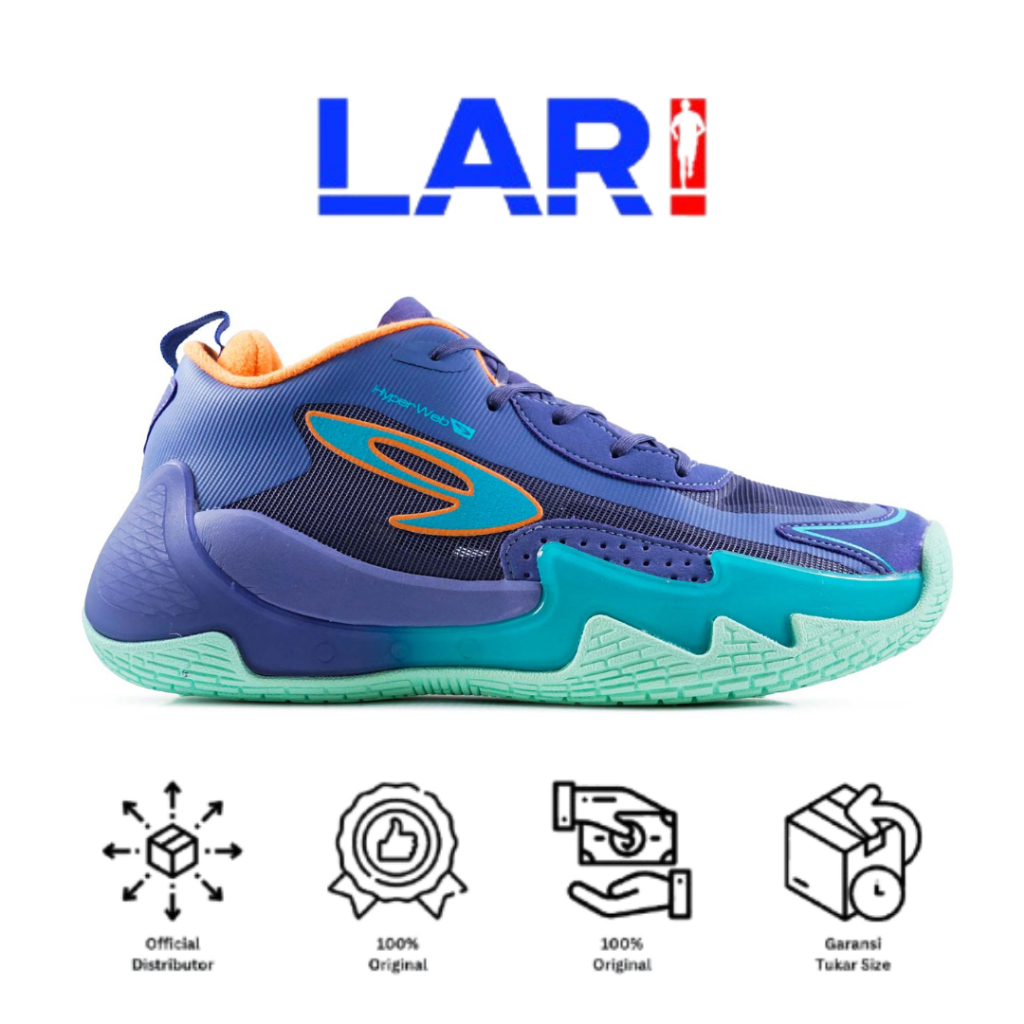 910 Nineten Nakami Flow Ungu/Biru-Md/Jingga Sepatu Basket Stability