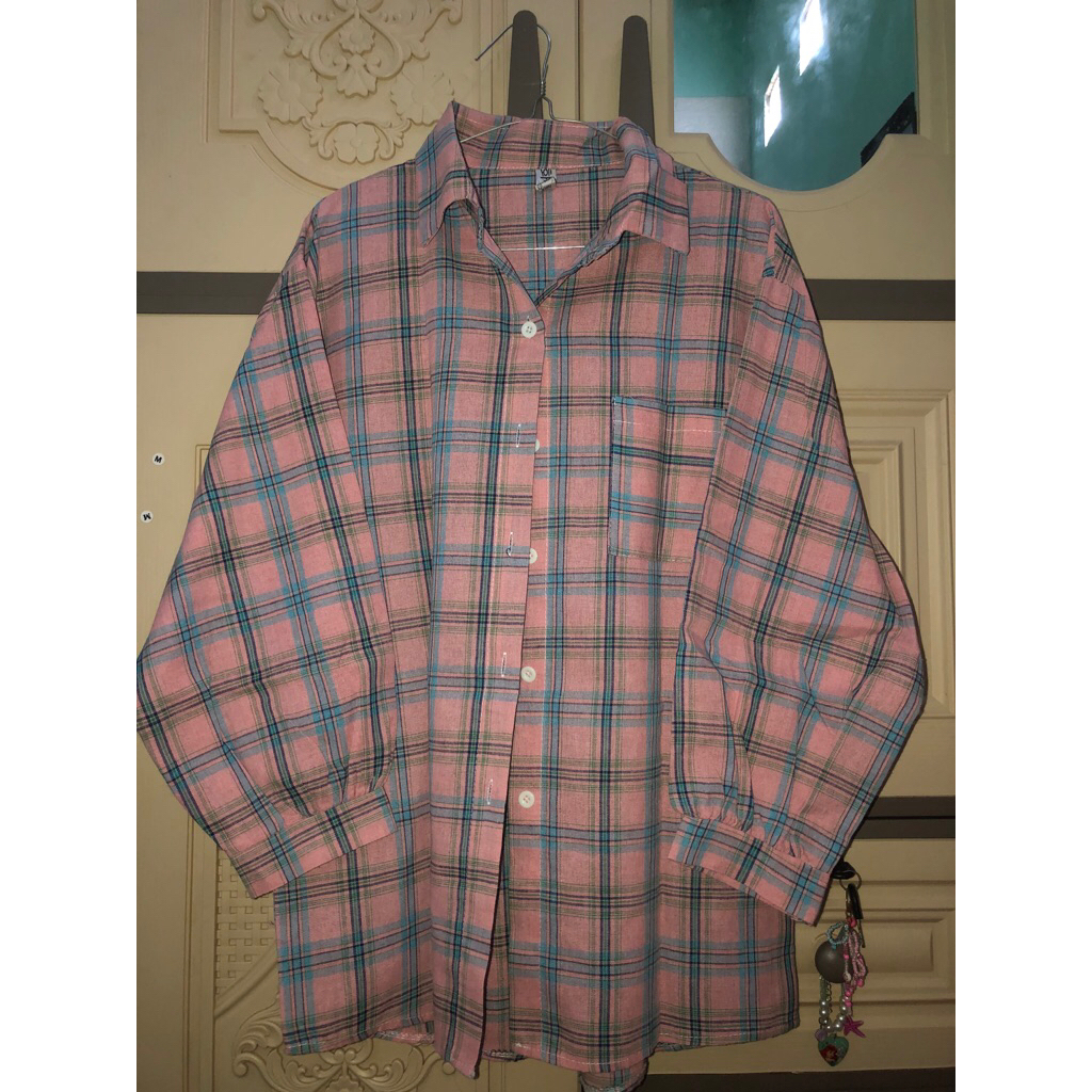 baju kemeja wanita kotak kotak