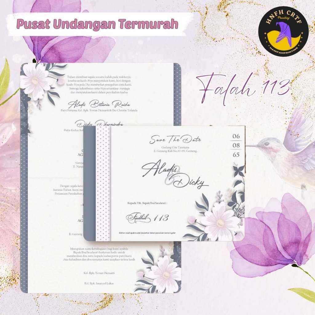 UNDANGAN PERNIKAHAN FADHIL 113 SUDAH CETAK