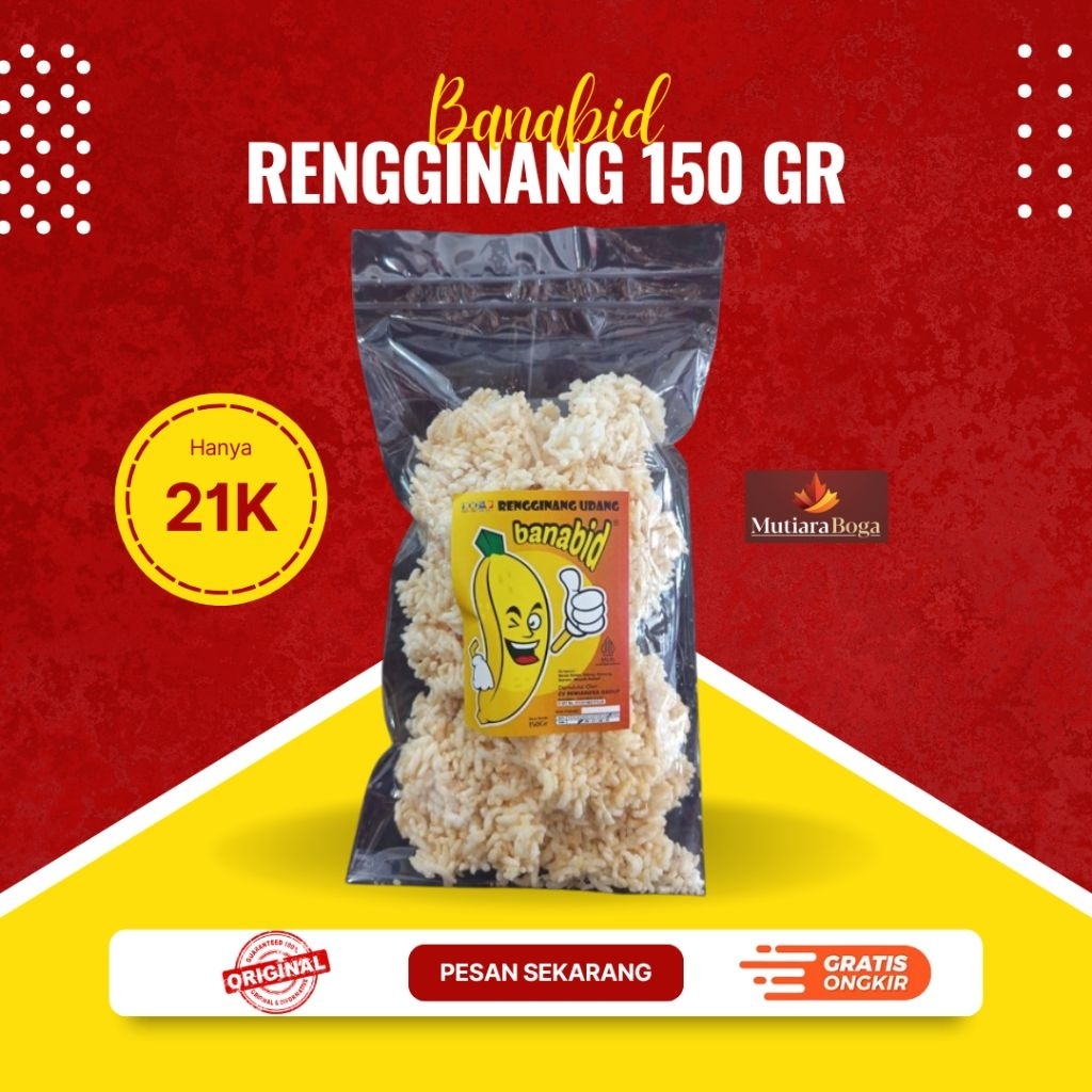 

Rengginang rasa udang / bawang / ikan 150 gram cap Banabid