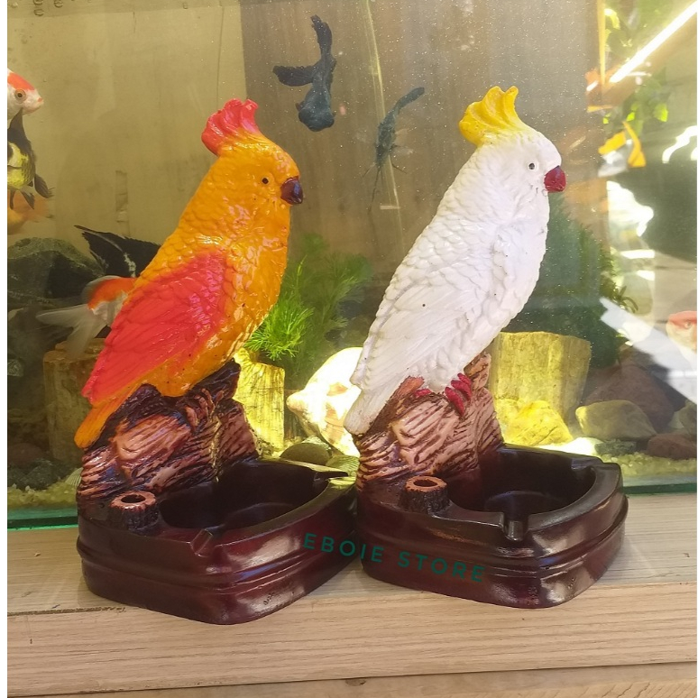 asbak unik burung kakatua mix warna