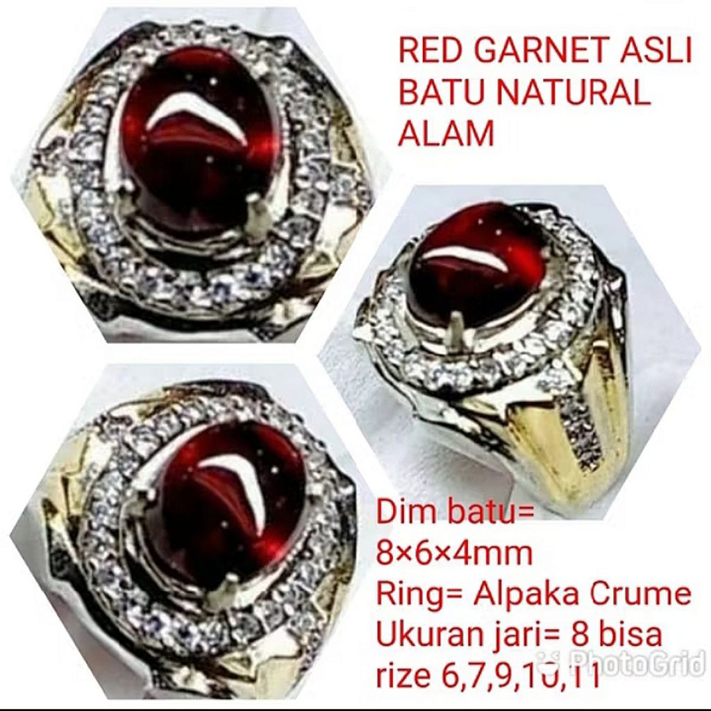 CINCIN BATU RED GARNET ASLI BATU NATURAL