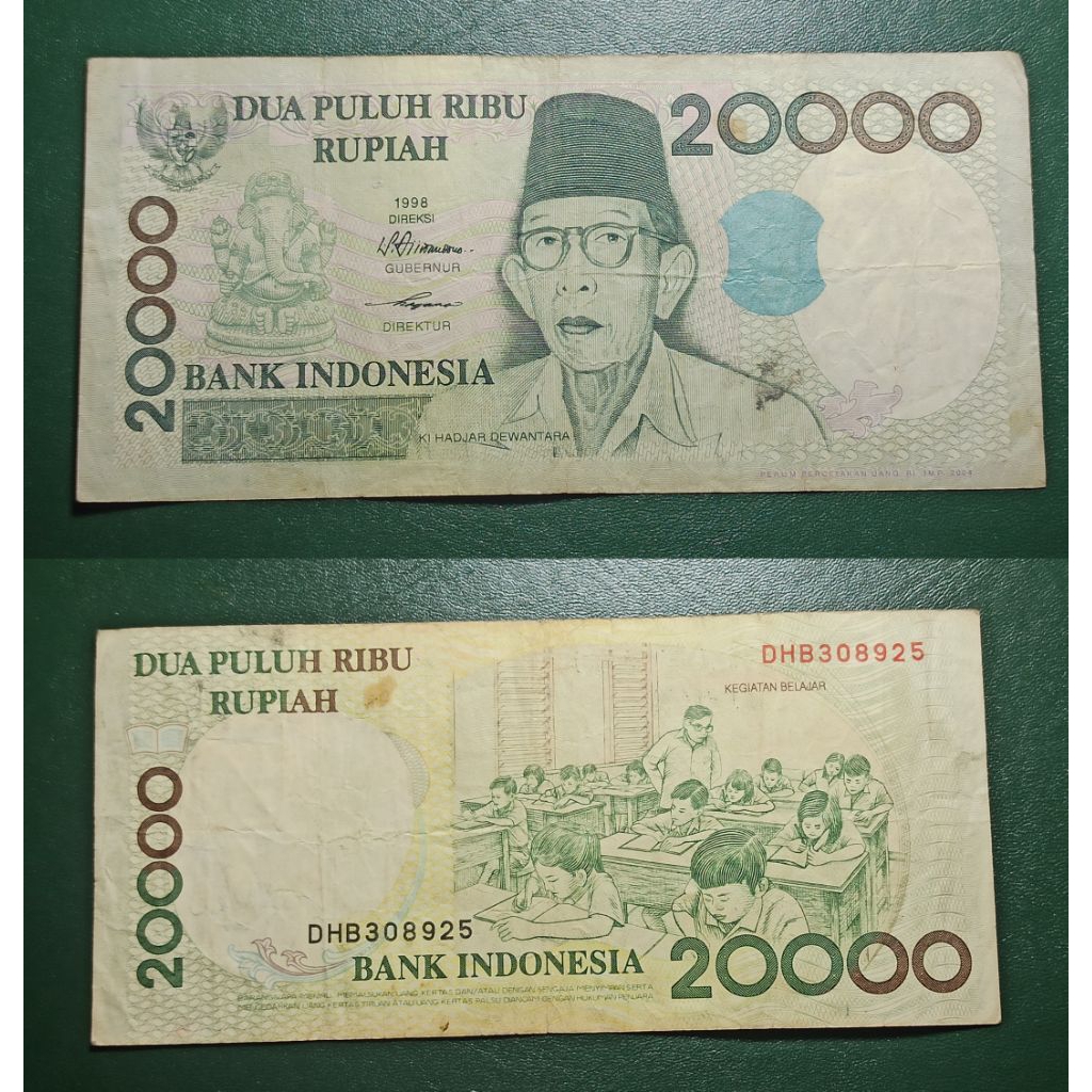uang kuno Indonesia 20k tahun 1998 p882