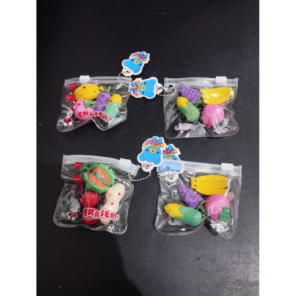 

Penghapus Bentuk Buah Sayuran/Penghapus Lucu 3D isi 4/Eraser/Kado Anak/Kado Ultah Anak