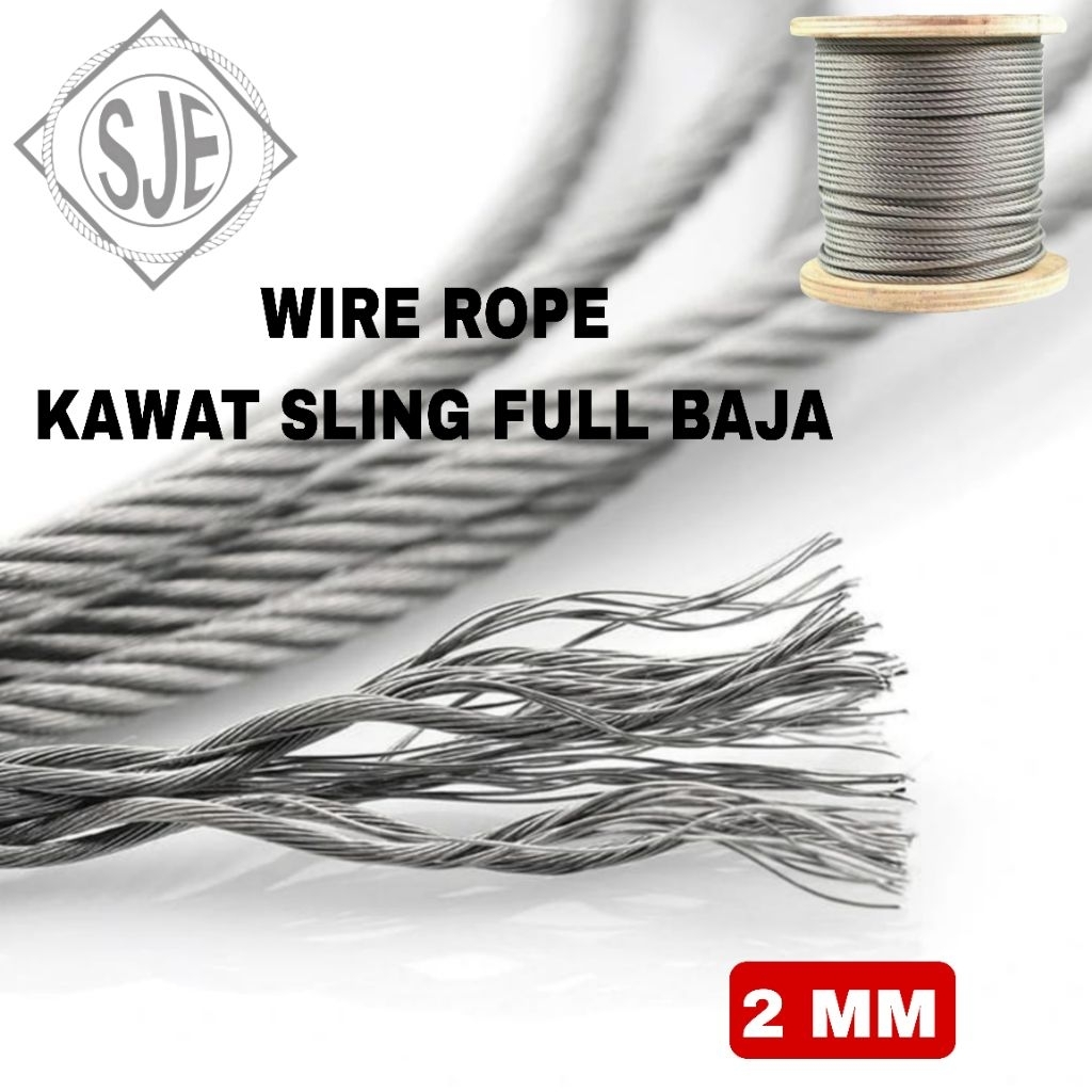 Sling baja 2mm / Seling baja 2mm / kawat baja 2mm / Sling baja putih 2mm