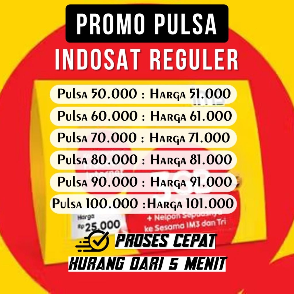 PULSA INDOSAT MURAH 50K s/d 100k PULSA IM3 DAN MENTARI