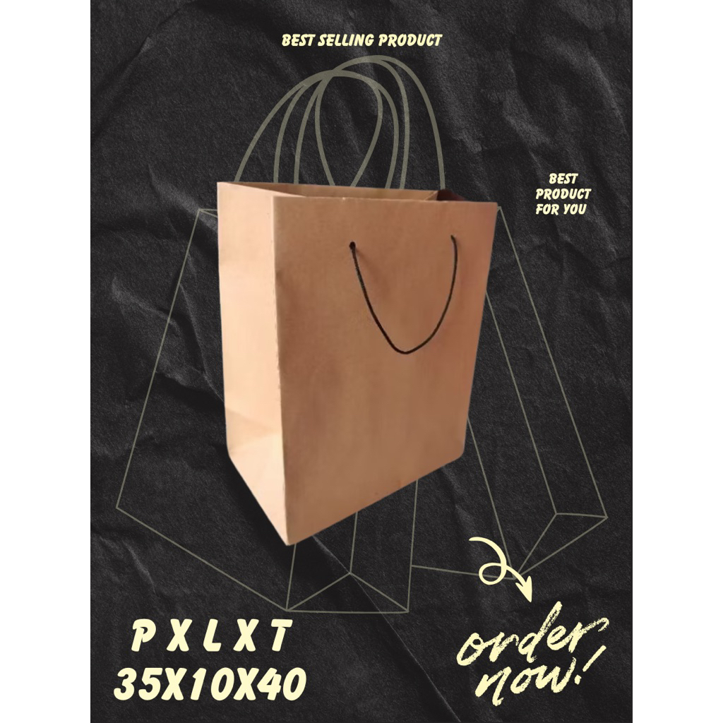 

Paper Bag Coklat Polos Ukuran 35x10x40 (paket 12 pcs) Tas Kertas | Tas kado | Tas Souvenir | Paper Bag Hampers