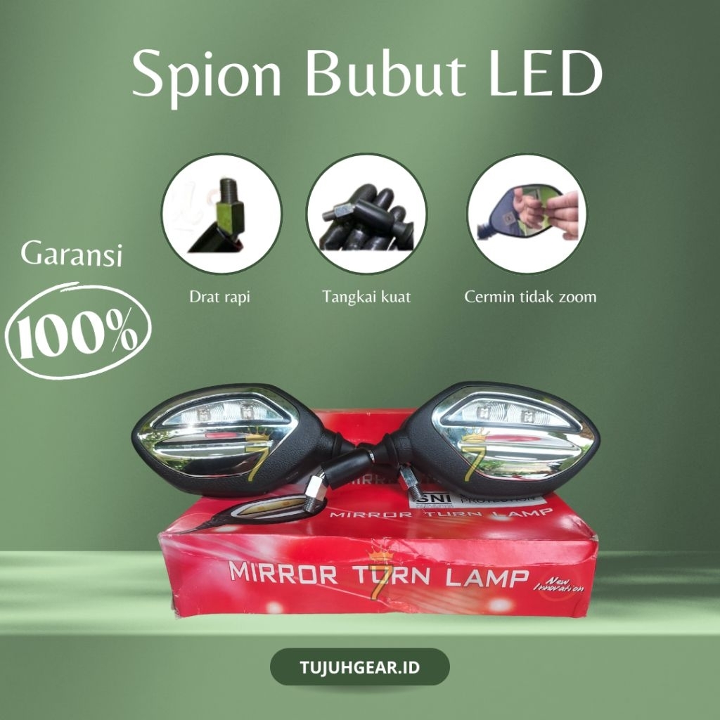 Spion Bubut 3 Jari Spion Bubut Tangkai pendek Spion led bubut original spion style plat KT Spion Mot