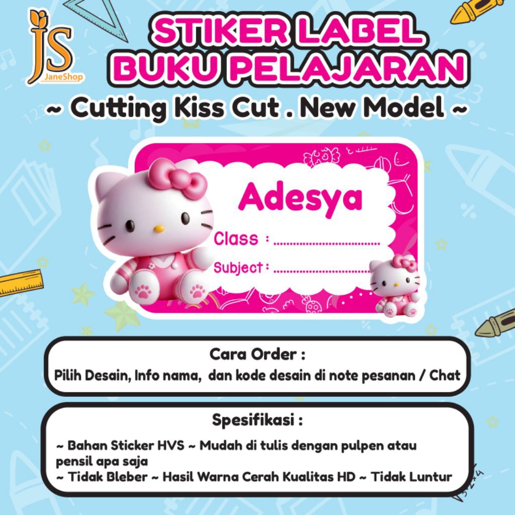 

Ay00! Isi 30pcs Stiker Mapel - Label Buku Pelajaran Sekolah - Stiker Mata Pelajaran Karakter Labubu