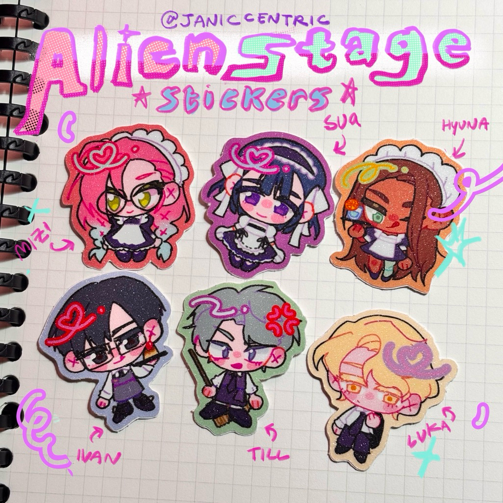 

[janiccentric] ALIEN STAGE Maid Cafe stickers