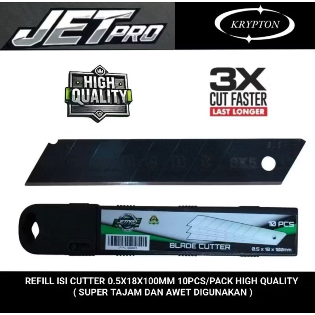 

JETPRO REFILL ISI CUTTER 0.5x18x100mm - 10pcs/Pack - High Quality