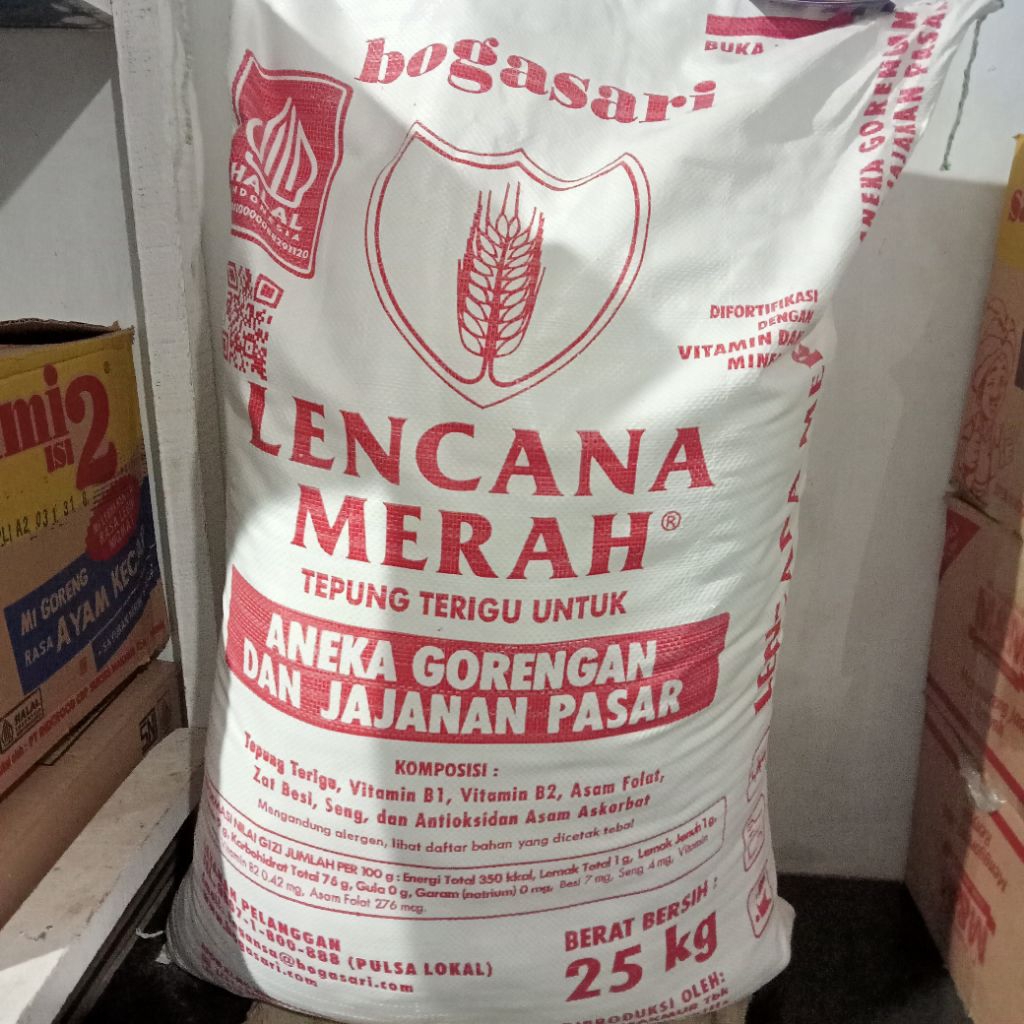

Tepung Bogasari Lencana Merah 500gr dan 1000gr