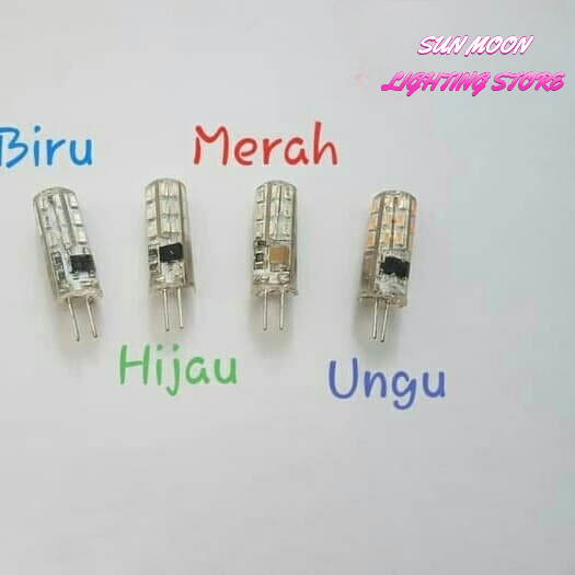 Lampu halogen Kacang LED G4/MR16 3014 220V mini / red, biru,hijau,ungu