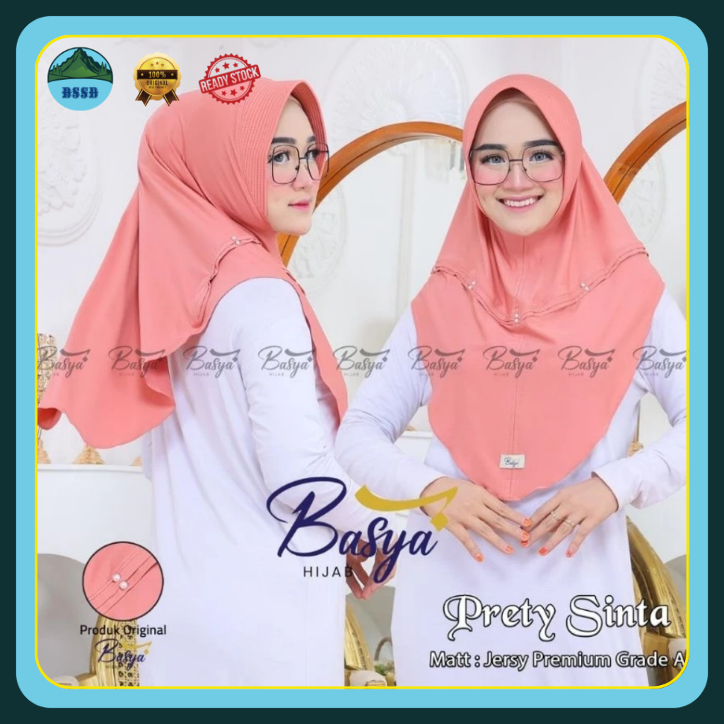 (BASYA) PRETY SINTA • Jilbab Instan Jersey Premium • Hijab Instan Pet Oval • Kerudung Pet List Mutia