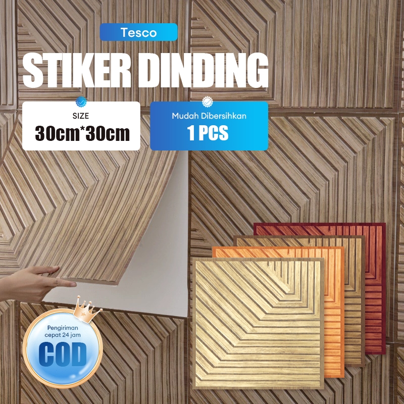 Wall Panel 3D PVC 30x30cm Wallpaper Home Ornamen Bisa Dibersihkan Bahan Tahan Air/Wall Panel 3D PVC