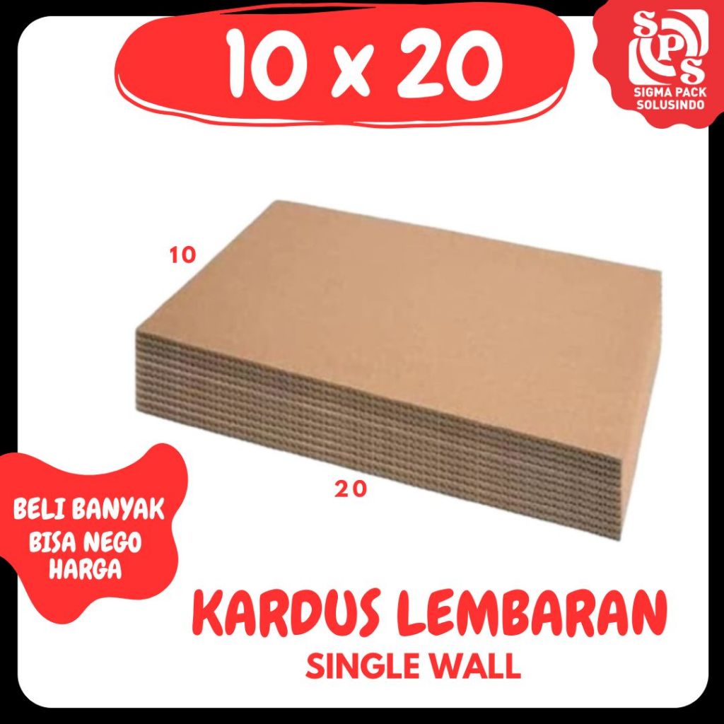 

kardus lembaran 10x20 sheet Kardus Lembaran Polos Single Wall Packing Karton Coklat zigma shop