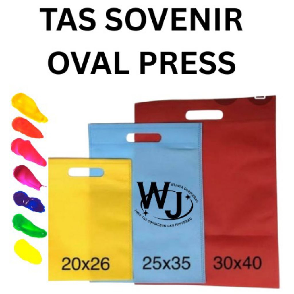 

tas kain spunbond oval 20x26 tas sovenir custom isi 20pcs / kodi