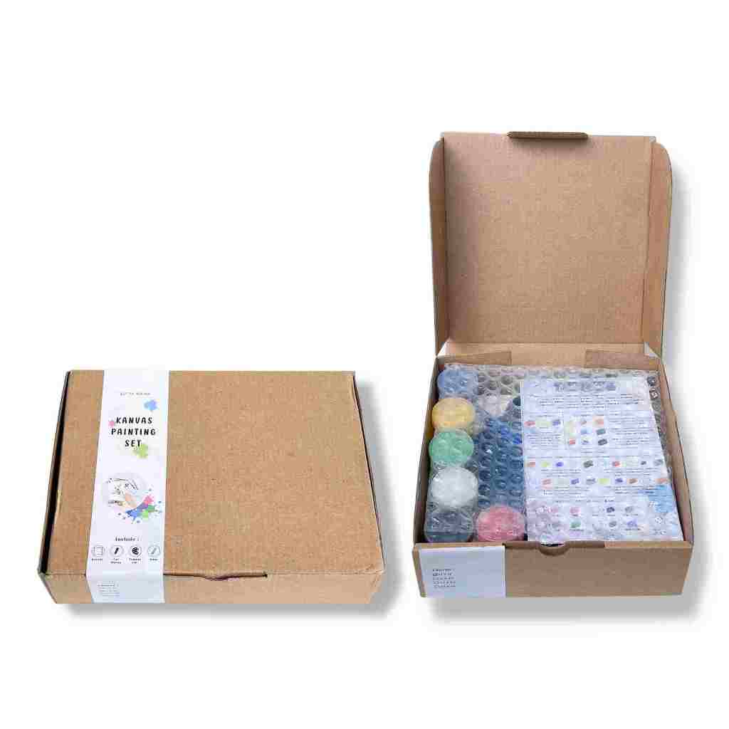 

Kanvas Mini Lengkap 1 Set Peralatan Melukis 2 pc Kuas 6 Cat Warna Akrilik