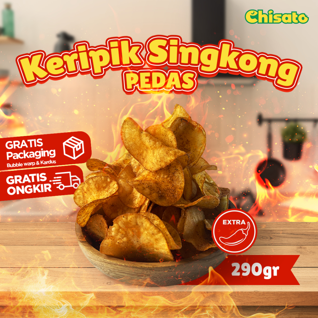

Keripik Singkong Pedas 290gr | Camilan Kriuk Gurih | Snack Pedas Nagih