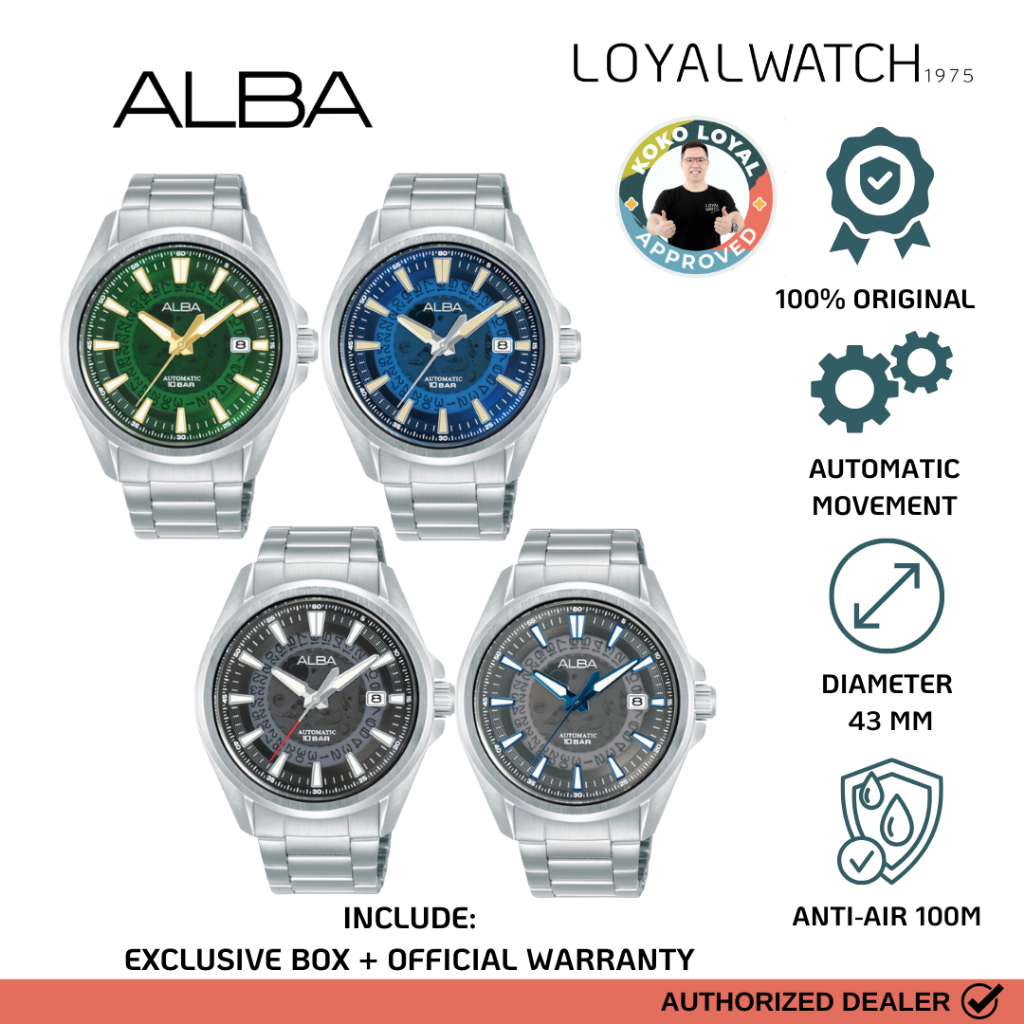 Jam Tangan Alba Automatic Pria AU4027 AU4029 AU4031 AU4033 Stainless Steel Original Garansi Resmi