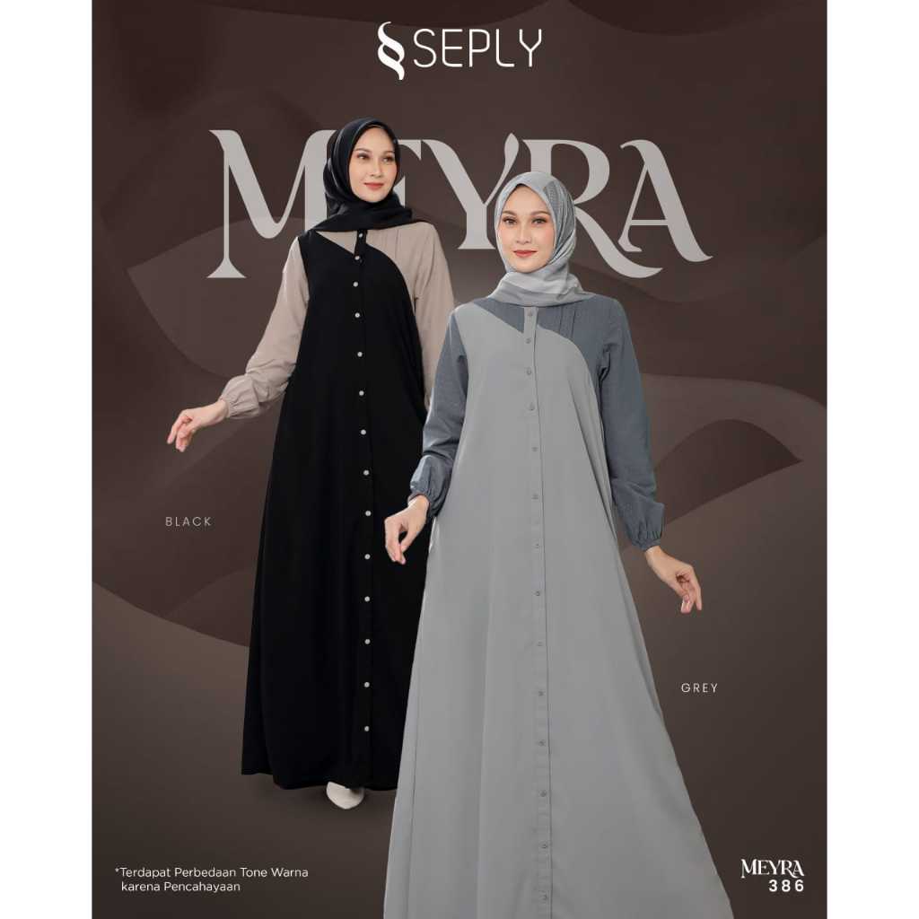 GAMIS TERBARU SEPLY MEYRA 386 ORI/ BAJU GAMIS DEWASA POLOS by SEPLY ORI/ GAMIS HITAM by SEPLY MEYRA 