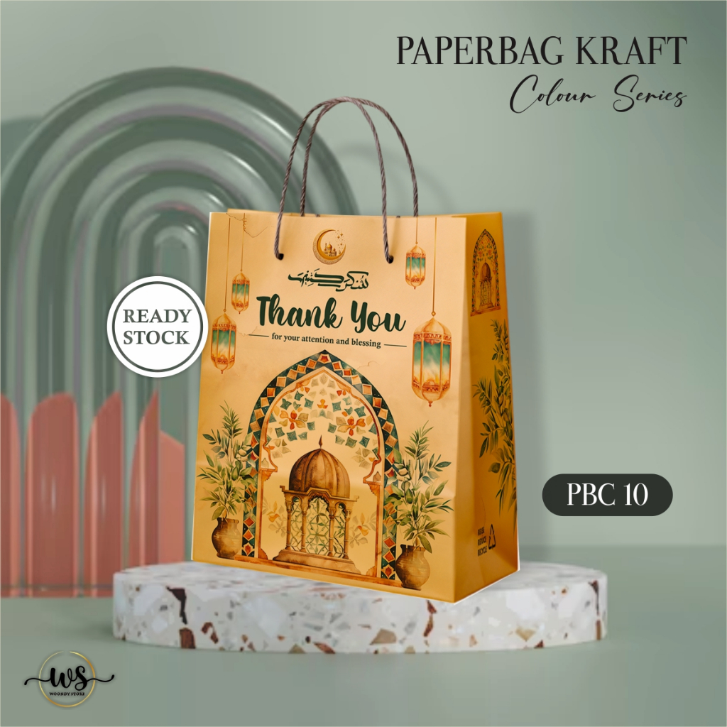 

[12 PCS] PAPER BAG MOTIF PBC 10 - PAPERBAG COLOUR TAS SOUVENIR PERNIKAHAN / ULTAH READY STOCK