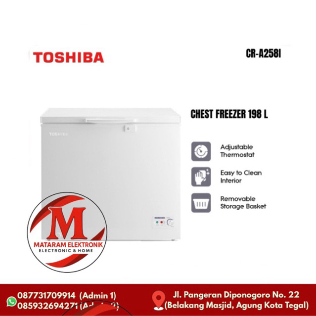 Chest Freezer TOSHIBA 198 Liter CR-A258I Freezer Box