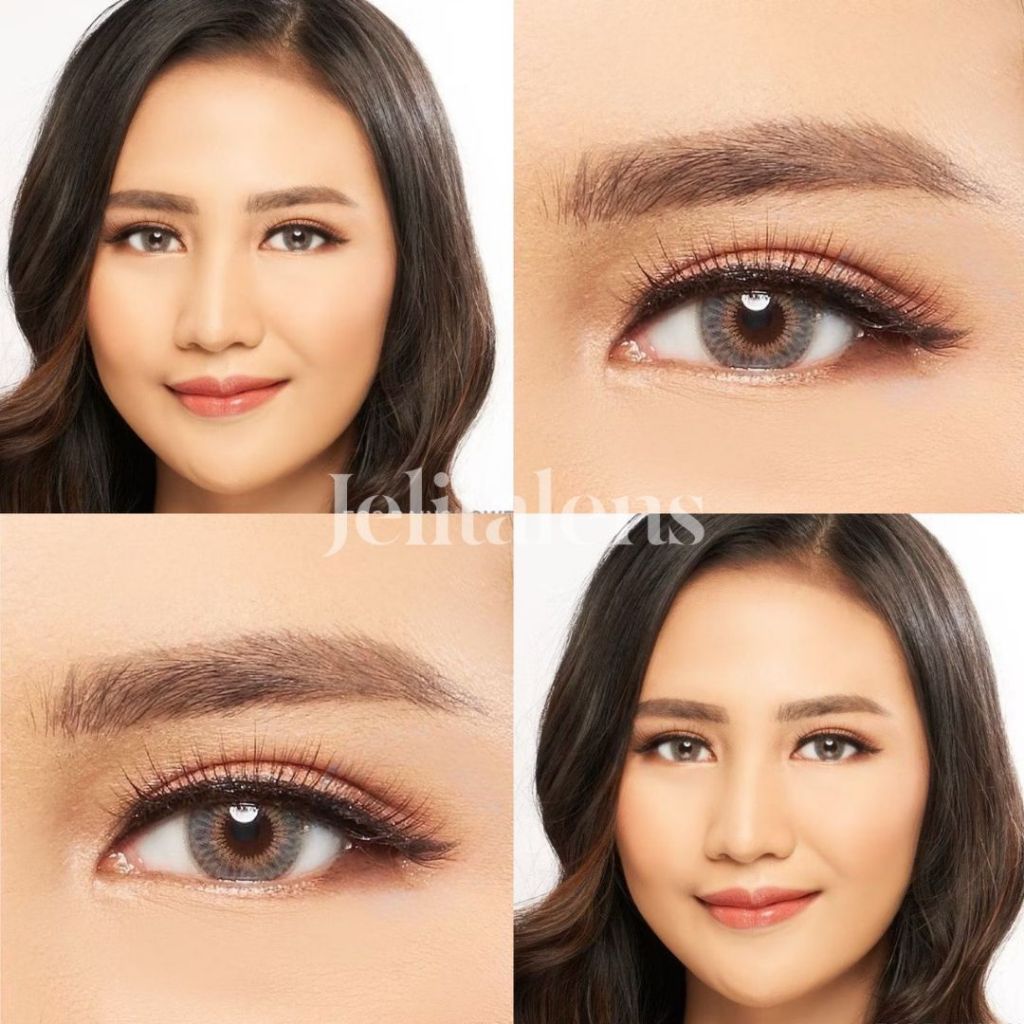 J108 Softlens Abu - Abu Grey Motif 14,5 MM Normal Minus/ Softlens Grey Motif / Softlens Abu-Abu Ring