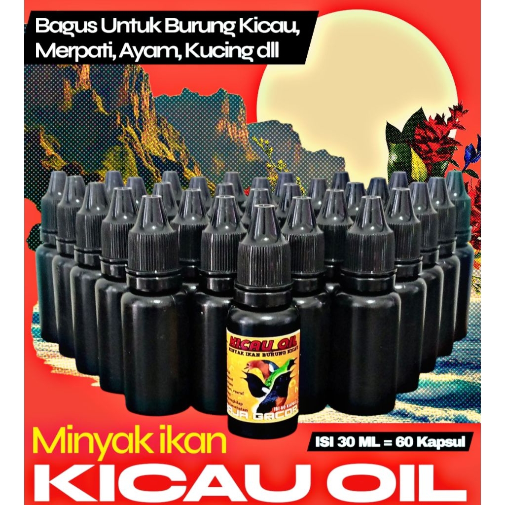 MINYAK IKAN KICAU OIL 20ML bagus untuk kucing burung kicau perkutut merpati ayam dogy, hamster minya