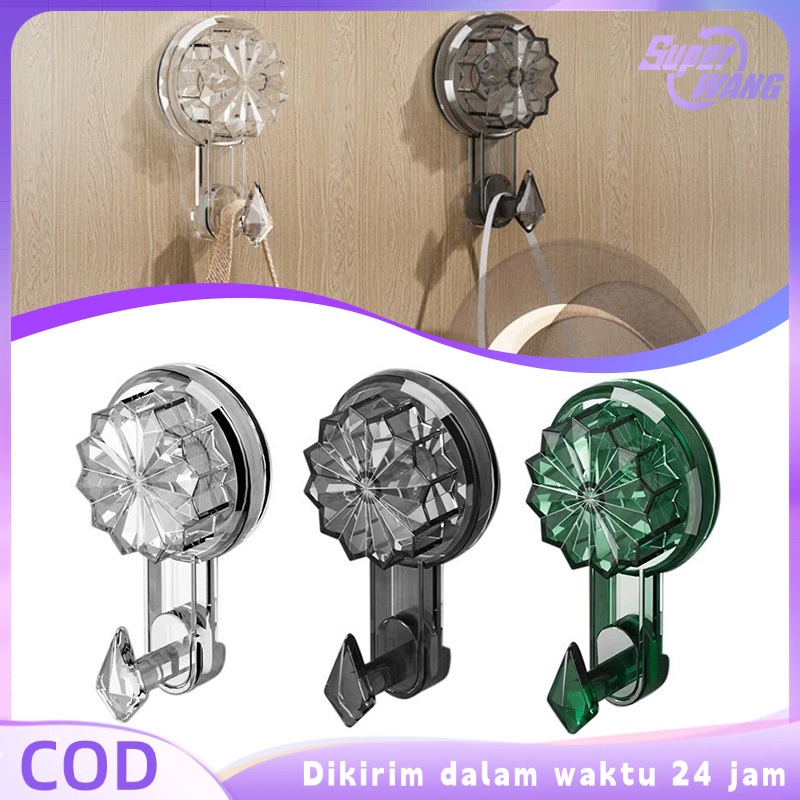 Suction Cup Hook Wall Hook Aesthetic Gantungan Dinding Suction Serbaguna Putar Suction Hook