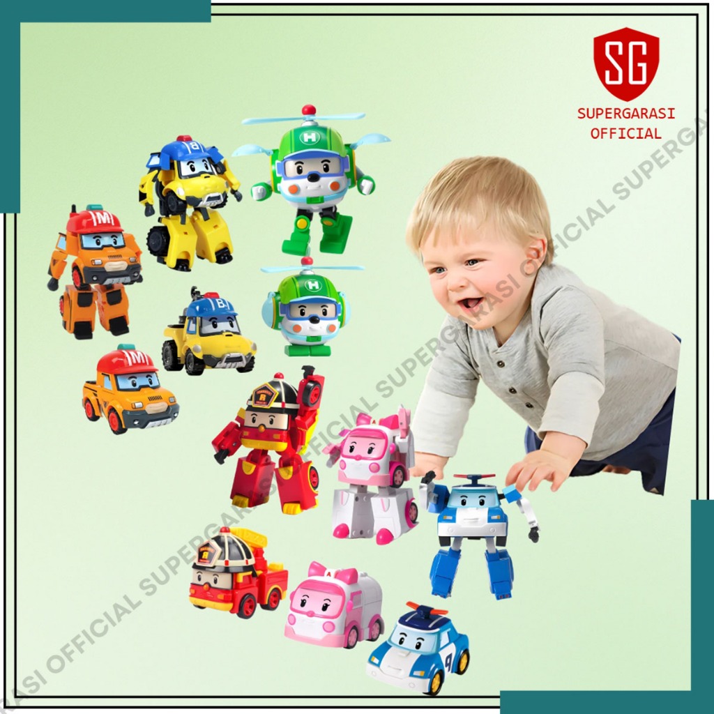Robot car mainan figure robocar poli satuan per pcs