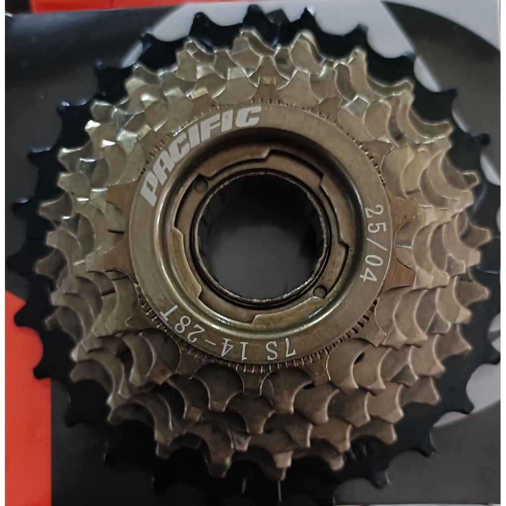 freewheel gir belakang susun sepeda  7 speed 14-28t pacific