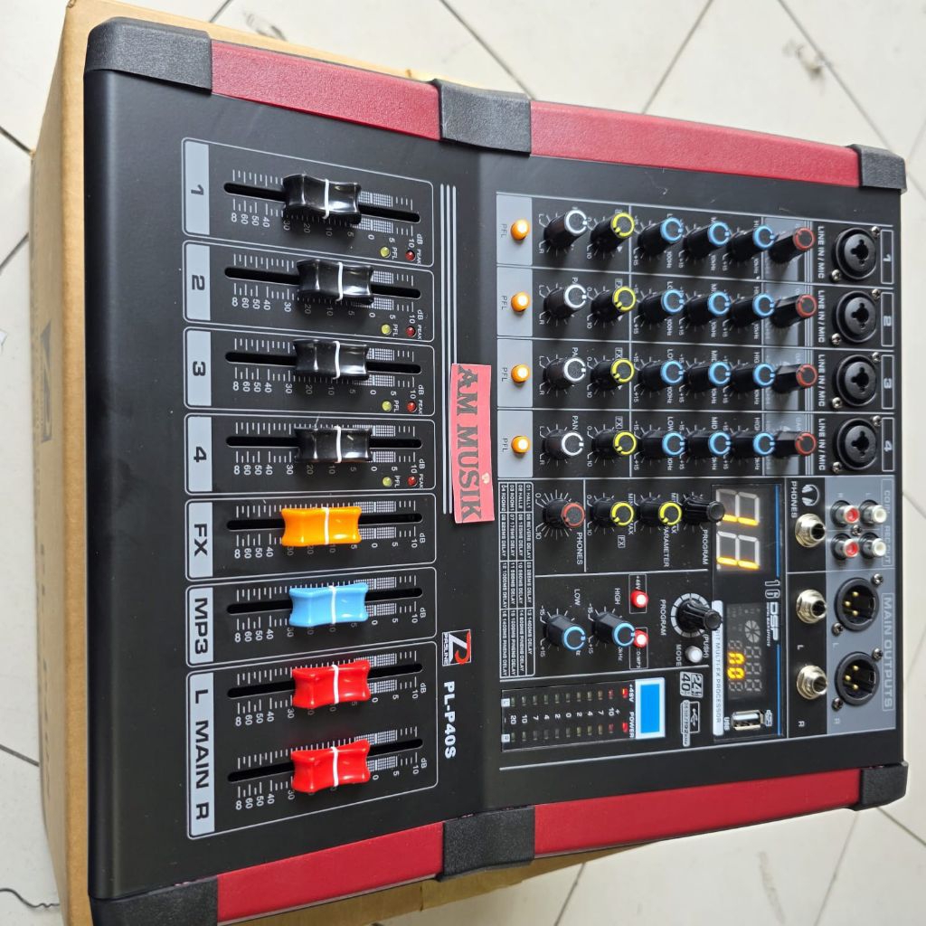 MIXER AUDIO PASLINE PL P40S 4 CHANNEL 2x250 WATT ORIGINAL PLP40S