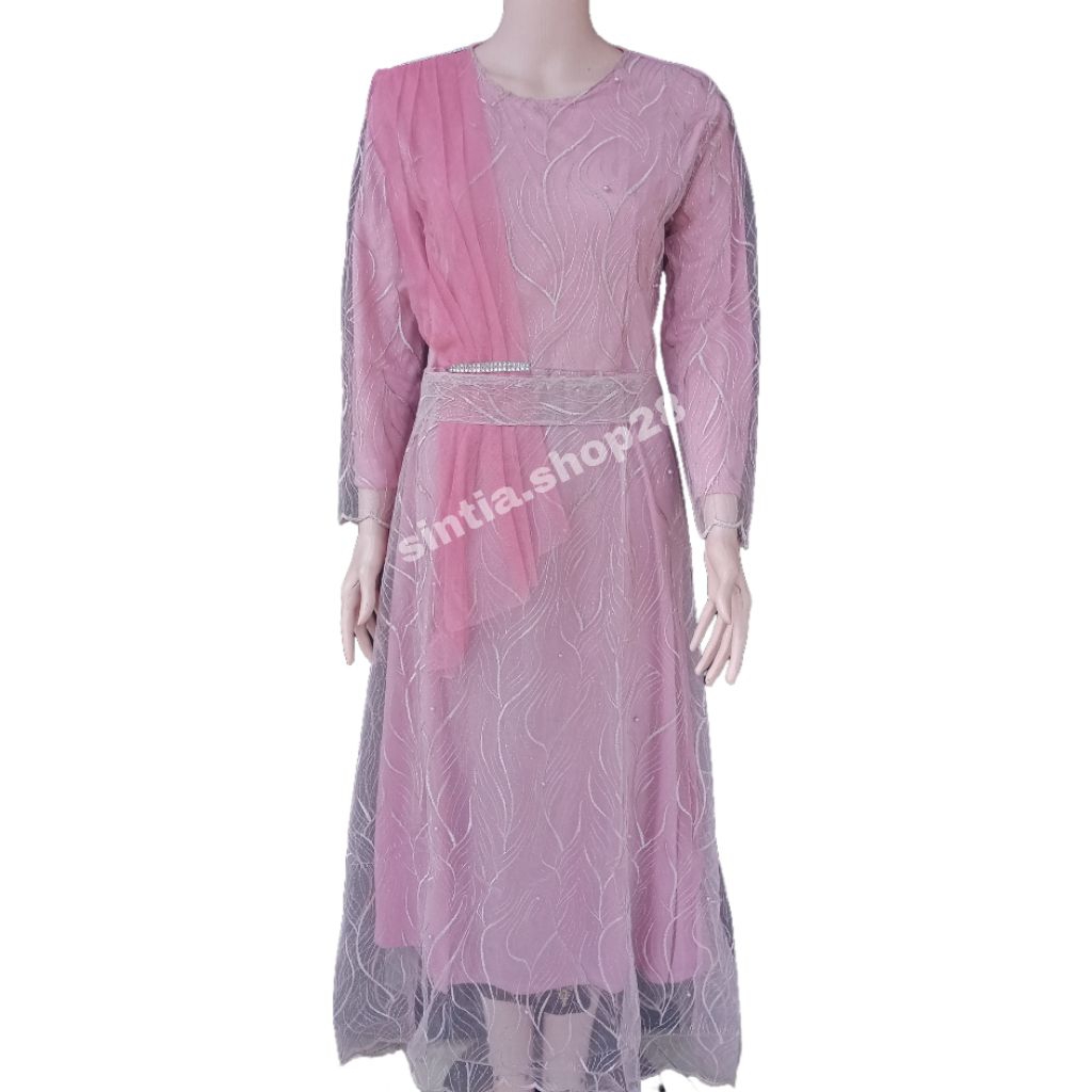 Gamis / Kebaya Brokat / Gamis Brokat Selendang Payet