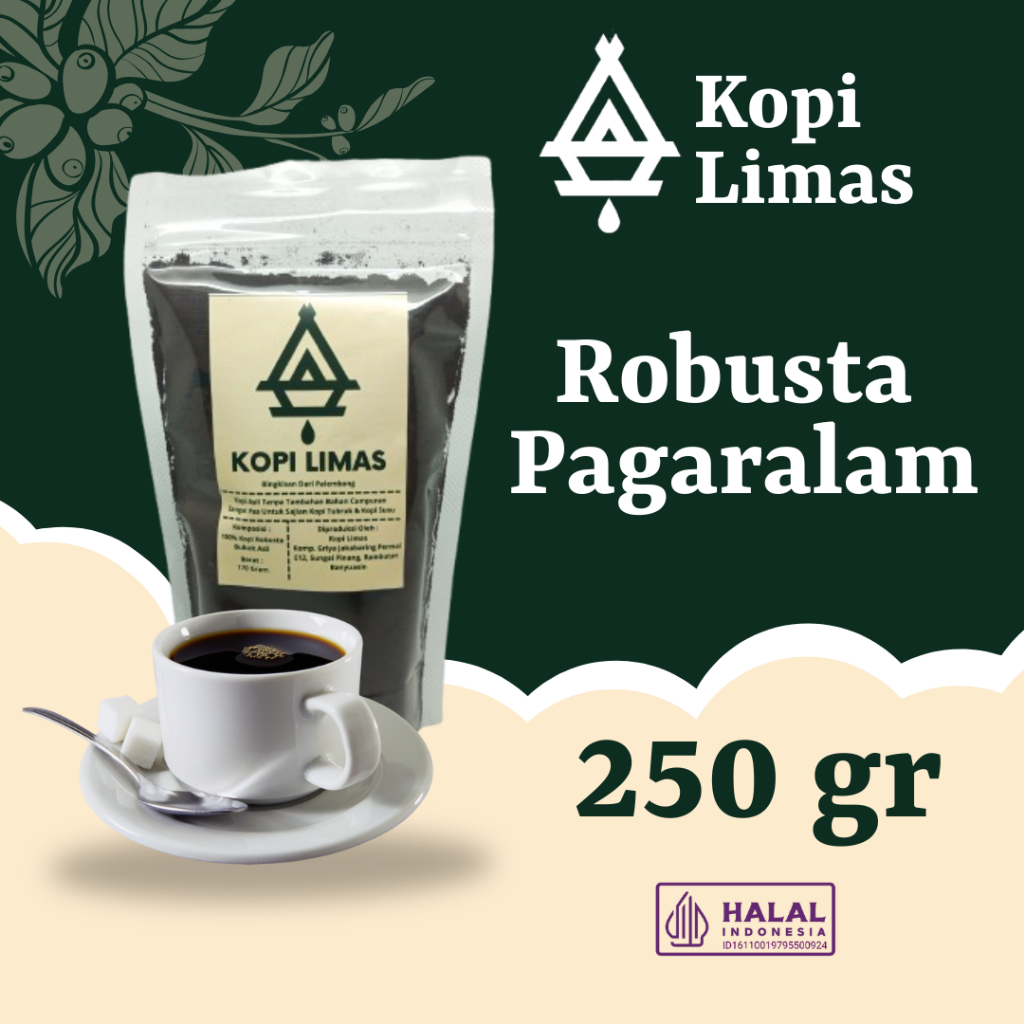 

Kopi Bubuk Robusta Pagaralam Asli 250gr - 100% Murni Tanpa Campuran - Kopi Limas