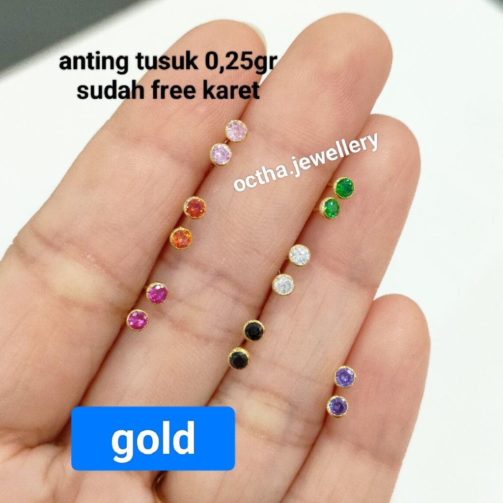 ANTING TUSUK BAYI DAN HIDUNG PERAK 925 ASLI LAPIS MAS
