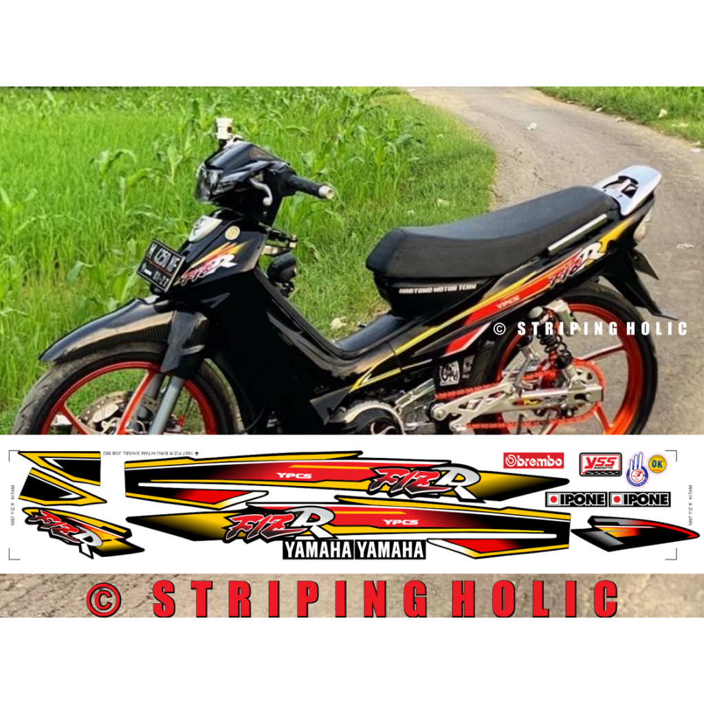 STRIPING FIZR 1997 1998 HITAM MERAH KUNING SPECIAL EDITION