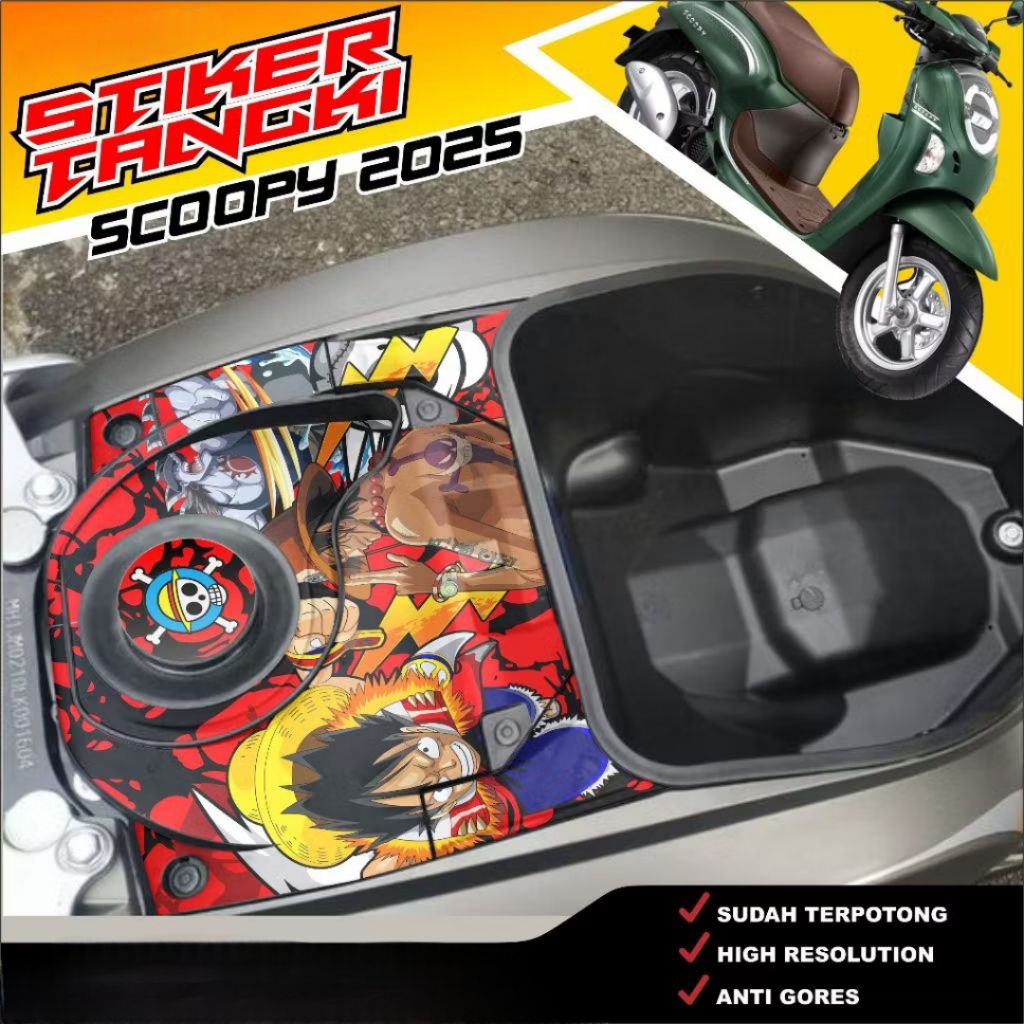 Stiker Tangki Bensin Scoopy 2025 Sticker Tengki Motor Scoopy New 2025 Smart Key Anti Luntur